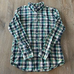 Men’s American Eagle Plaid Woven Button-Up | Large Tall | Athletic Fit